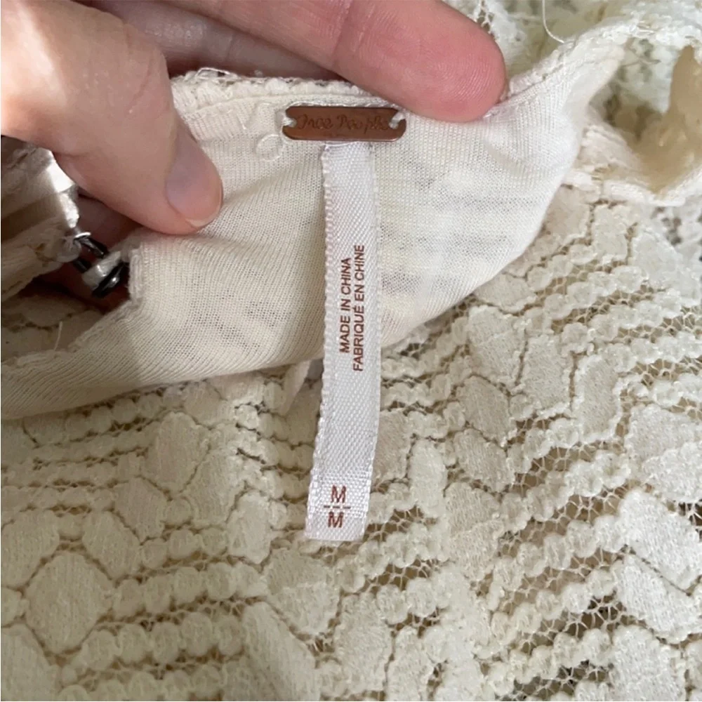 Free people open back lace mini dress super cute!! - Picture 4 of 5